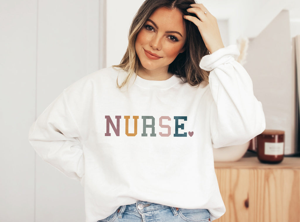 Nurse Heart Sweatshirt - RN LPN - New Nurse - Gift For Nurse - Nursing School Grad - Nurse Life - Unisex Crewneck Sweatshirt